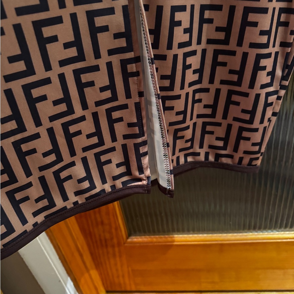 Designer Patterned Black and Brown Dress - Picture 4 of 6